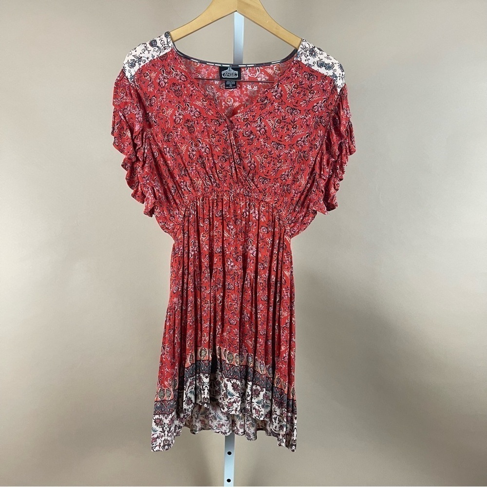 Angie Size Small Floral Boho Flutter Sleeve Flowy Sun Dress Cottagecore Hippie